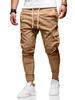 Męskie spodnie dorywczo joggers multi kieszonkowy sznurek spodnie dresowe stałe spodnie ładunkowe Slim Fit Hip Hop Male Harlan 220330