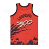 Man Filmfilm 300 King Leonidas van Sparta Jerseys Basketball Hip Hop Ademende Team Color Red Pure Cotton For Sport Fans Hiphop Hiphop High School Uitstekende kwaliteit te koop