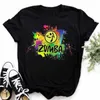 Mode noir t-shirt femmes vêtements Fitness danse lettre graphique t-shirts chemise Sport gymnastique Femme t-shirt hauts 220527