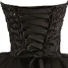 New Arrival Elegancka Krótka Sukienka Black Lace Up Księżniczka Sweetheart Frezowanie Moda Kobiety Prom Dresses