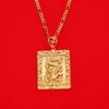 Pendant Necklaces Fashion Real 24K Gold Plating Necklace Man Dragon Chain JewelryPendant