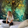 Forest Life Tree Wandteppich Landschaft Hängende Wohnzimmerdekoration Laterne Magic Home Tap J220804