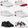 Lyxiga Casual skor Herr designer sneaker Vitt Läder Kalvskinn Nappa Portofino Sneakers Skomärken Komfort Outdoor Trainers Herr Walking EU38-46 BOX D122