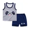 Set di abbigliamento per bambini in stile casual o collo mancole con cartone animato fumetto puro cotone estate di moda bambino uniscex due pezzi di vestiti per bambini