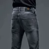 Broadcast Live Marke Herbst Winter Europäische Jeans Herren Schwarz Grau Baumwolle Elastische Slim Fit Leggings Sind Verkäufer