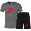 2 pièces ensemble hommes survêtement Gym Fitness entraînement sport costume séchage rapide T-Shirt Shorts course exercice entraînement ensemble vêtements de sport