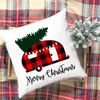 Decorações de Natal Deer Flor Tree Print Cushion Caso Caso Caso Merry Decoration for Home 2022 NOEL ORNAMENTOS DOENENTS DOM 2022CHRI
