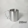 Kupalar 200ml Paslanmaz Çelik Kamp Kupası Dış Mekan Dışında Seyahat İçin KARABİ KARABINER Tırmanma Sırt Çantası Yürüyüşü Taşınabilir Cupsmugs