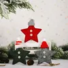 Cappello lavorato a maglia di Natale Ciondolo appeso a forma di stella Albero di Natale Ornamenti a forma di stella in feltro per la decorazione del camino della festa di Natale SN4742