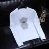 Neue Mode Hot Strass Männer Hoodies Herbst Winter Langarm T-shirt Mit Boden Pullover Männlich Trend Designer Kleidung Mann Rundhals Tragen Gelb Schwarz Weiß M-4XL