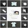 13Styles Sublimation Blank DIY Nyckelringar Party Favor Sundries MDF Key Pendants Thermal Transfer Dubbelsidig KeyRing Keychain BBB14768