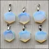 Arts And Crafts Arts Gifts Home Garden Mix Natural Quartz Stone Charms Faceted Hexagon Pendants For Diy Necklace Jewelry A Dhhzp