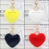 Key ringen schattige sleutelhanger llaveros mujer nep konijn fur hart pompom dames meisje tas auto's eenvoudige pluizige sleutelhanging sieraden gif carshop2006 dhkzi