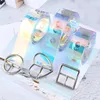 Laser Women Belt Holographic Clear Waist Metal Pin Buckle Transparent s for band 90cm 120cm 220712