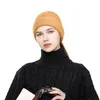 Gorros Beanie/gorros de calavera mezcla de Cachemira de invierno tejido para mujer moda sólida cálida Skullies mujeres sombreros gruesos gorra Casual al aire libre