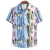 Men's T-Shirts Mens Cotton Linen Short Sleeve Casual Printed Hawaiian Shirt Blouse T-shirt Shirts Long PackMen's