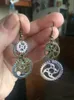 Delysia King 2 peças de joias femininas da moda Steampunk, brincos com pingentes de engrenagem de bronze antigo