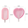 Heart Shape Silicone Molds Ice Cream Mold Reusable Soft Pop Maker with Lid Popsicle Sticks Easy Release Molds DIY Kitchen Tools MJ0556