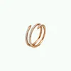 Meerlagige nagelband Love Ring Dames roestvrij staal modeontwerper met diamanten ringen man bruiloft sieraden cadeau