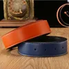 Riemen 3,8 cm breedte geen gespen koeienhuid lederen riem mannen luxe designer heren met gaten geschikt voor h gladde gesp b1032belt