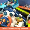 Rail Track Car Toy City Steering Wheel Parking Building s Music Automobile Electric Adventure for Children Gift 220608