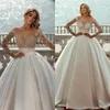 Linia sukienki ślubne dla panny młodej 2022 Perły z długim rękawem Dostosuj arabskie retro vestdo de novia