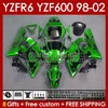 مجموعة أدوات yamaha yzf r6 r 6 yzf600 600cc 98-02 bodywork 145no.39 yzf 600 cc yzf-600 yzfr6 98 99 00 01 02 frame yzf-r6 1998 1999 2000 2002 full fair green tlams blk