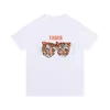 Moda de moda de moda de morango estripista designer feminino pescoço redondo de manga curta T camisetas unissex brancas tampos asiáticos s-2xl