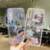 Bling Gitter Schmetterling Hüllen für Samsung A54 A34 S23 A14 A73 A53 A33 A13 A73 A32 A22 A12 4G 5G S22 Ultra A23 Fashion Starry Hard Acryl TPU Hybrid Transparente Abdeckung