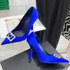 2022 Nova Primavera Outono Mulheres Sexy High Stiletto Heel Bomba Sapatos de Luxo Designer Elegante Apointed Toe Slip no Party Wedding Shoes