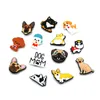 Moq 50pcs Husky French Bulldog Cartoon Charcs Charms Buckles 2D Soft Rubber Shoe Associory Decorations Decorations Pintons Fat