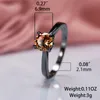 Wedding Rings Cute Female Small Champagne Stone Ring Vintage Black Gold For Women Promise Love Round Engagement RingWedding Edwi22
