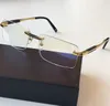 Erkekler iş rimless optik gözlük çerçeveleri marka tasarımcısı kare erkek gözlük çerçevesi reçeteli lens için manzara çerçeveleri mb0349 myopia gözlükleri kutu