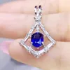 Медальоны на ювелирные изделия Blue Sapphire Collece Pendant 1.6ct Gemstone 925 Серебряное серебро Fine T2052916