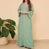 Casual Kleider Kleid Für Frauen Elegante Ethnische Stickerei Vergoldung Jalabiya Muslimischen Dubai Arabisch Marokkanischen Kaftan Robe Weibliche KleidungCasual