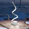 Lámparas de mesa para el hogar, iluminación curvada de hierro acrílico para escritorio, luz de Espiral de LED moderna para dormitorio, sala de estar, luz de noche junto a la cama