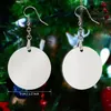 Sublimation Blank Earrings Round Heat Transfer MDF Board White Sublimation Blanks Wire Hook Earring for DIY Crafts Making Supplies