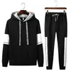 Men's Tracksuits Men Hoodies Sportswear Fitness Tracksuit Black And White Sets Casual Mens Clothing 2PC Sweatshirt Sweat PantsMen's