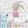 Cute Bunny Family Wall Stickers for Children Rooms Girls Baby Room Decoration Mother Father Kids Wallpaper Nursery Decor Kawaii