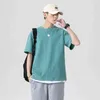 2021 Nieuwe zomer Koreaanse mode heren 100% katoenen t-shirt vaste kleur zachte comfort heren basist tops tees casual kleding s-4xl g220512