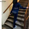 5adeigner Juicy Apple Tracksuit Women Velvet Sewing Suits Outfit Two Piece Jogging Set Velor Sweatshirt Met Hoodie Pants Suit Womens Y2k