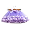 Mode coloré enfants tutu jupe avec doublure princesse jupe maille jupes arc-en-ciel pour girlsZC1162