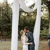 Curtain & Drapes Wedding Arch Chiffon Draping Curtains Fabric Drapery Reception Backdrop Tulle Sheer Solid Party Ceremony DecorCurtain