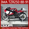 Fairings Kit For YAMAHA TZR-250 TZR250 TZR 250 R RS RR 88 89 90 91 ABS Bodywork Red black 115No.47 YPVS 3MA TZR250R TZR250RR 1988 1989 1990 1991 TZR250-R 88-91 MOTO Body