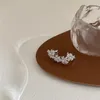 Parafuso de clip-on Back de volta strass/rumo de flores de cristal Brincos para mulheres charme dourado colorido de aurícula de aurícula Brincha Brincha noiva