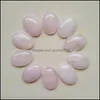 Konst och hantverk Arts Gifts Home Garden Natural Stone Oval Cabochon Loose Beads Opal Rose Quartz Turquoise Stones Face For DHK4R