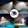 Światła słoneczne Outdoor Motion Czujnik ścienny z podwójnym światłem reflektorów 30 LED Wodoodporny regulowany do ogrodowego ogrodowego oświetlenia garażu