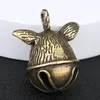 Decorative Objects & Figurines Brass Handicraft Keyring Casting Pig Magic Bell Key Car Button Wind Tibetan Bronze Creative Gift Home Decorat