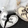 Best Friends Two Halves Heart Pendant Necklaces Gold/Silver Fashion Symbol of Friendship Gifts for Friend Party Decoration BBB15049