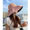 colle crème solaire chapeau noir femme été creux respirant parasol chapeau de paille ultraviolet large bord couverture visage arc pêcheur chapeau